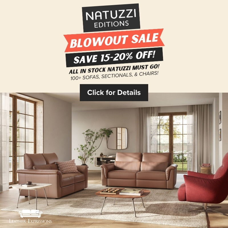 Natuzzi Editions Blowout Sale! Save 15 to 20% OFF all in stock Natuzzi models! All In Stock Natuzzi Models must go! 100+ sofas, ssectionals and chairs are on sale!